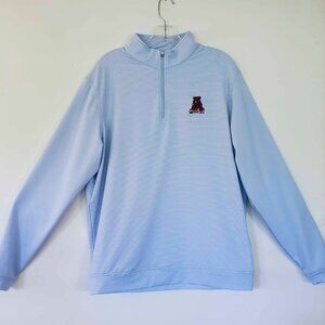 Peter Millar Alabama Crimson Tide Logo Men's 1/4 Zip Blue Shirt LARGE